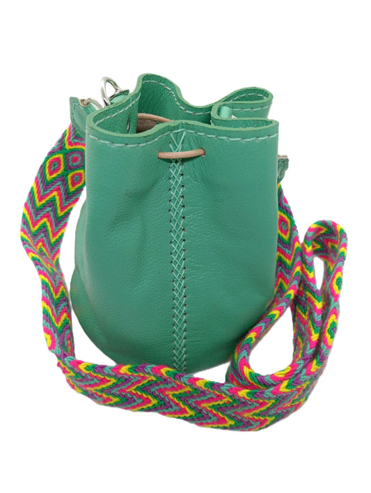 Mini mochila en cuir agua marino