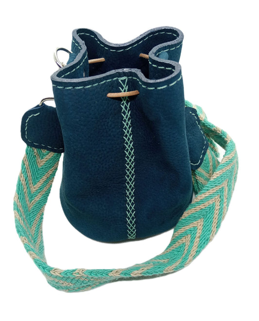 Mini mochila en nubuck bleu